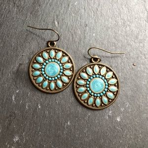 Jewelry - Blue Stone Flower Earrings Jewelry - Blue Stone Flower Earrings
